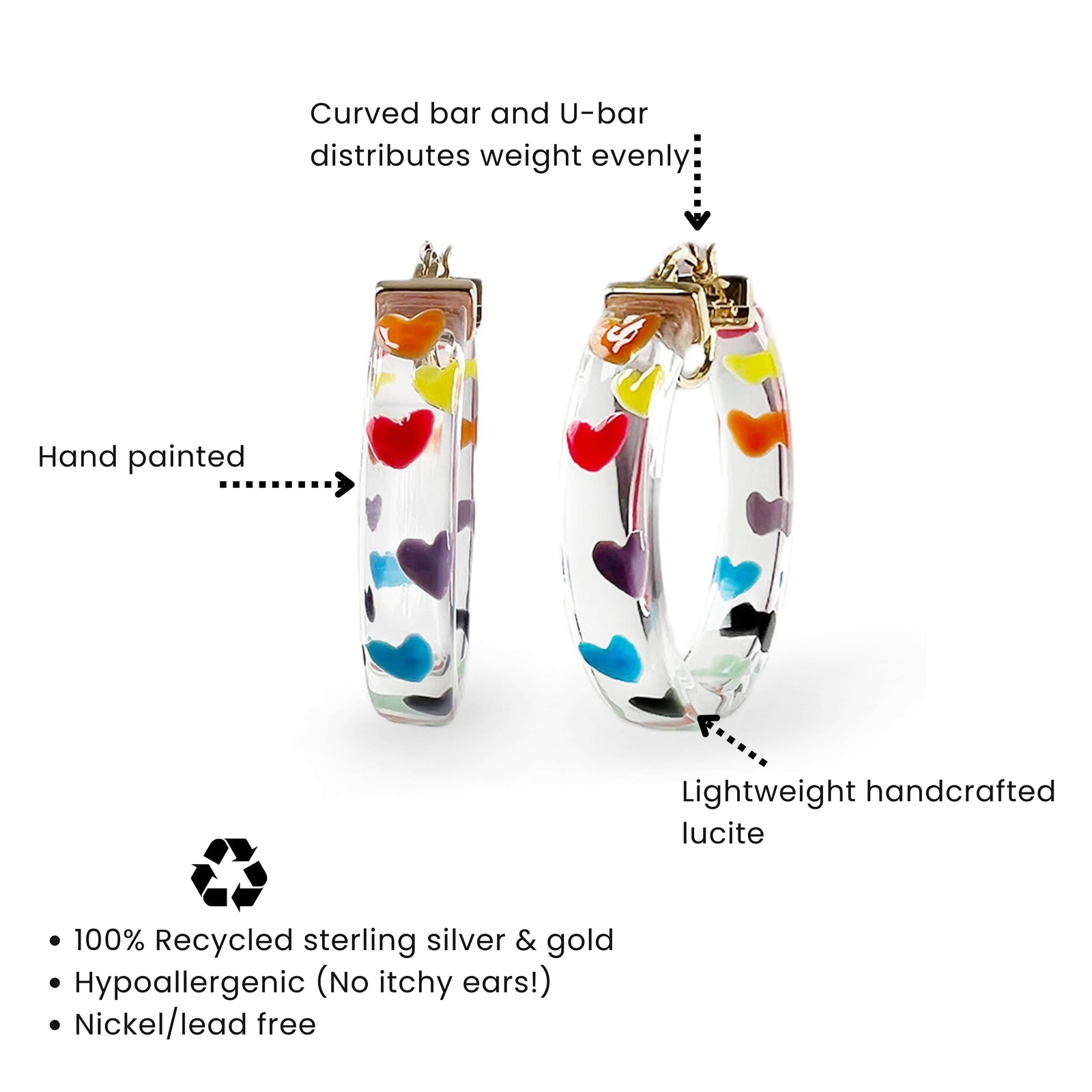 Witch Illusion Lucite Hoops