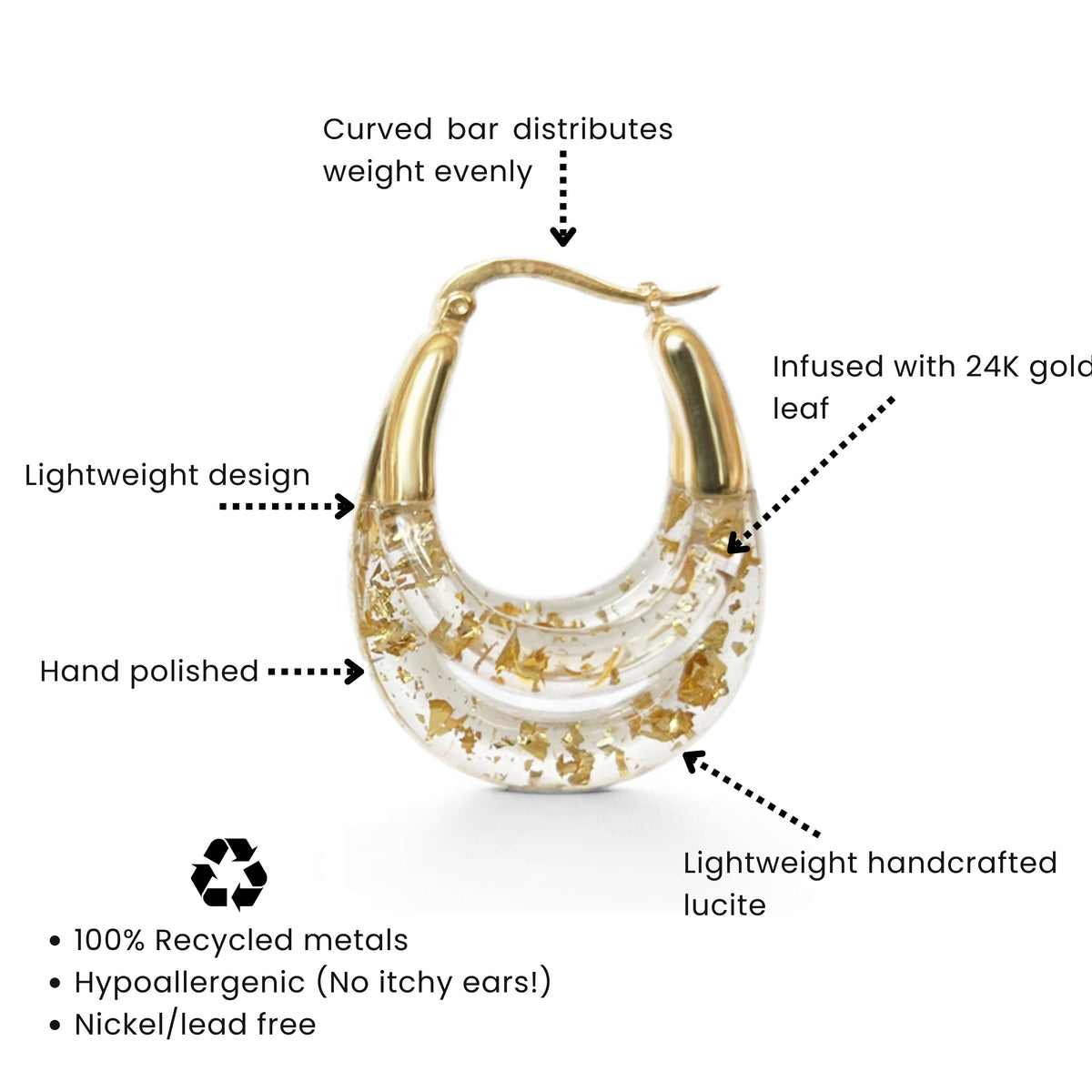 Triple Hoop Lucite Earrings