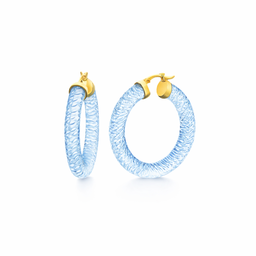 SAMPLE SALE - Cable Lucite Hoop Earrings