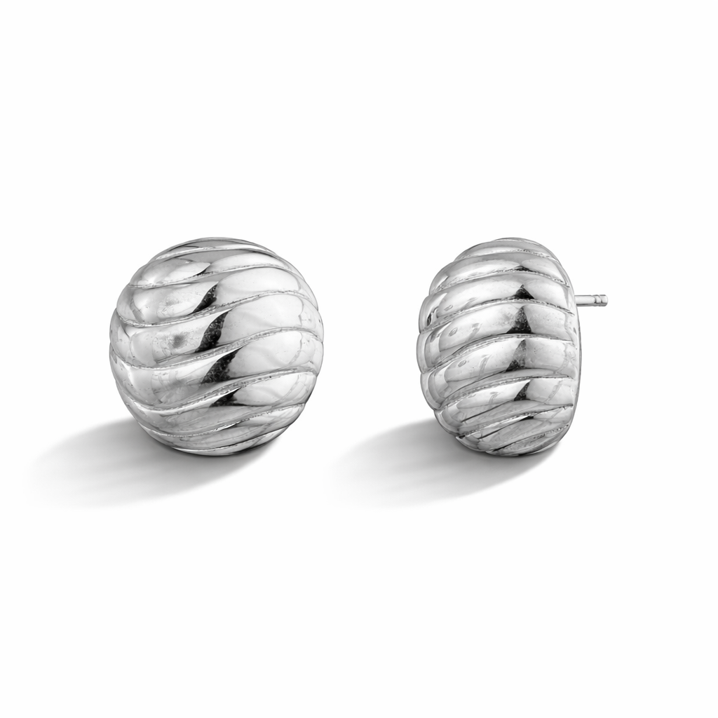 Wave Dome Stud Earrings