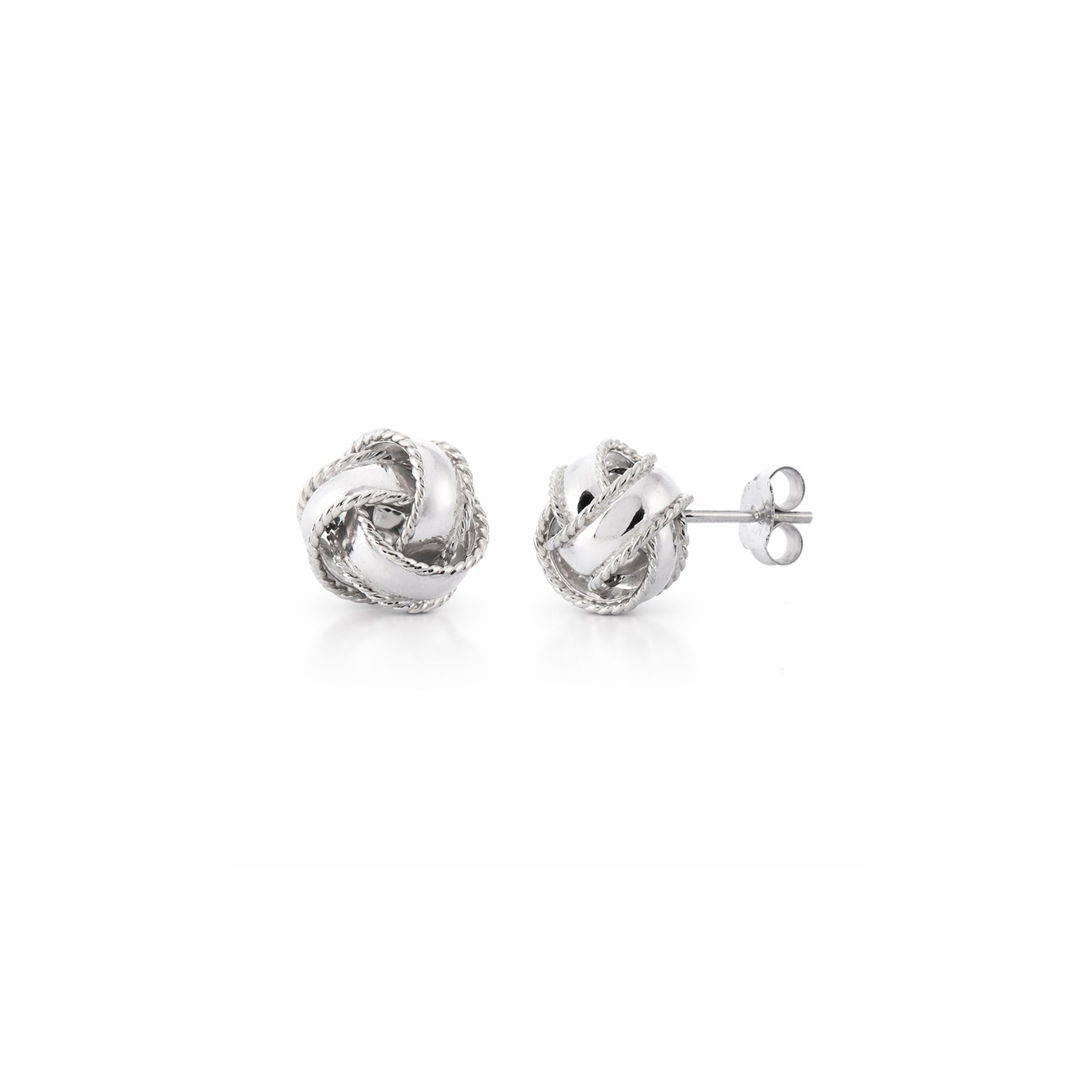 SILVER LOVE KNOT STUD EARRINGS
