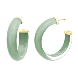 Medium Illusion Lucite Hoop Earrings