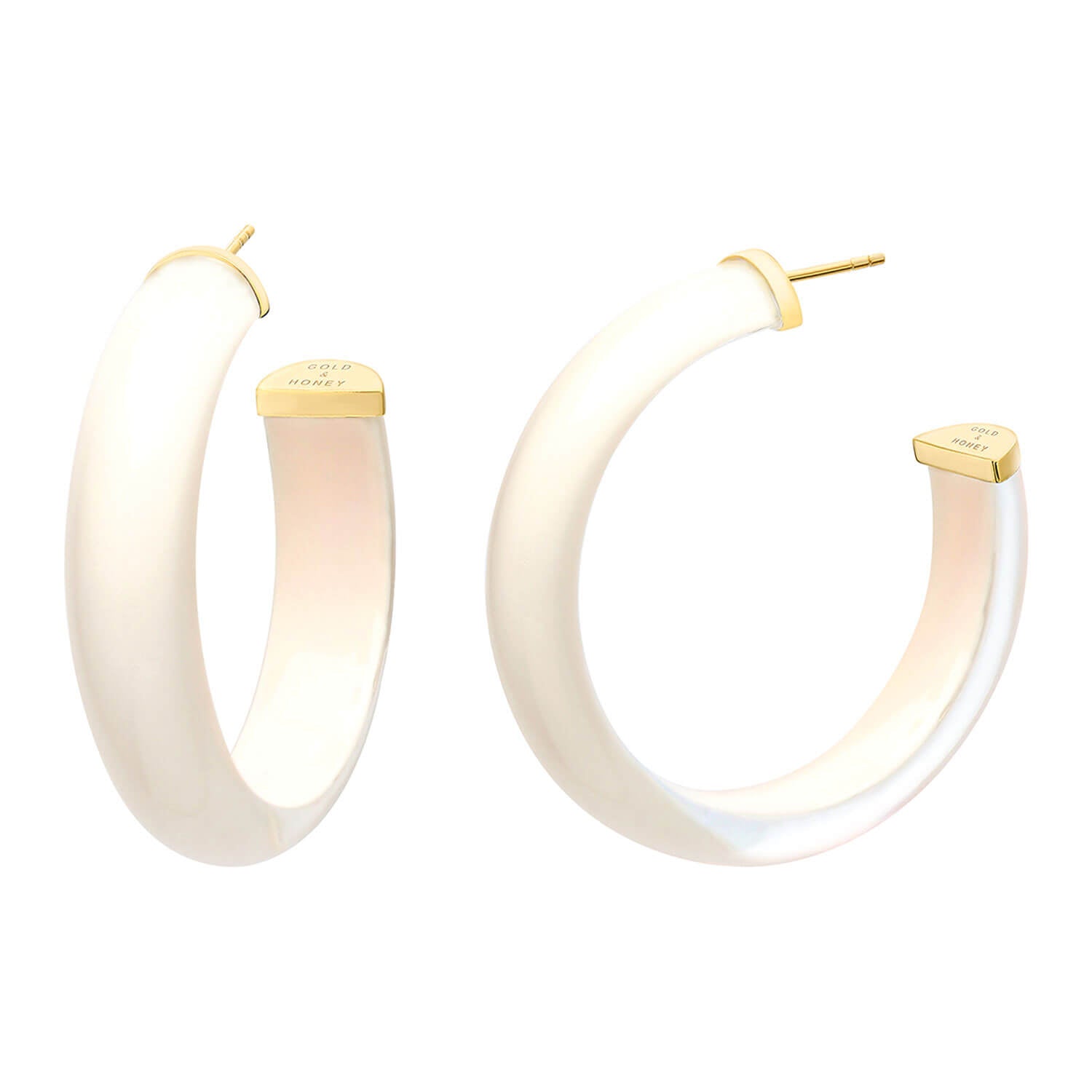 Additional view of Medium Illusion Lucite Hoop Earrings