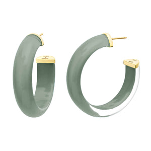 Medium Illusion Lucite Hoop Earrings