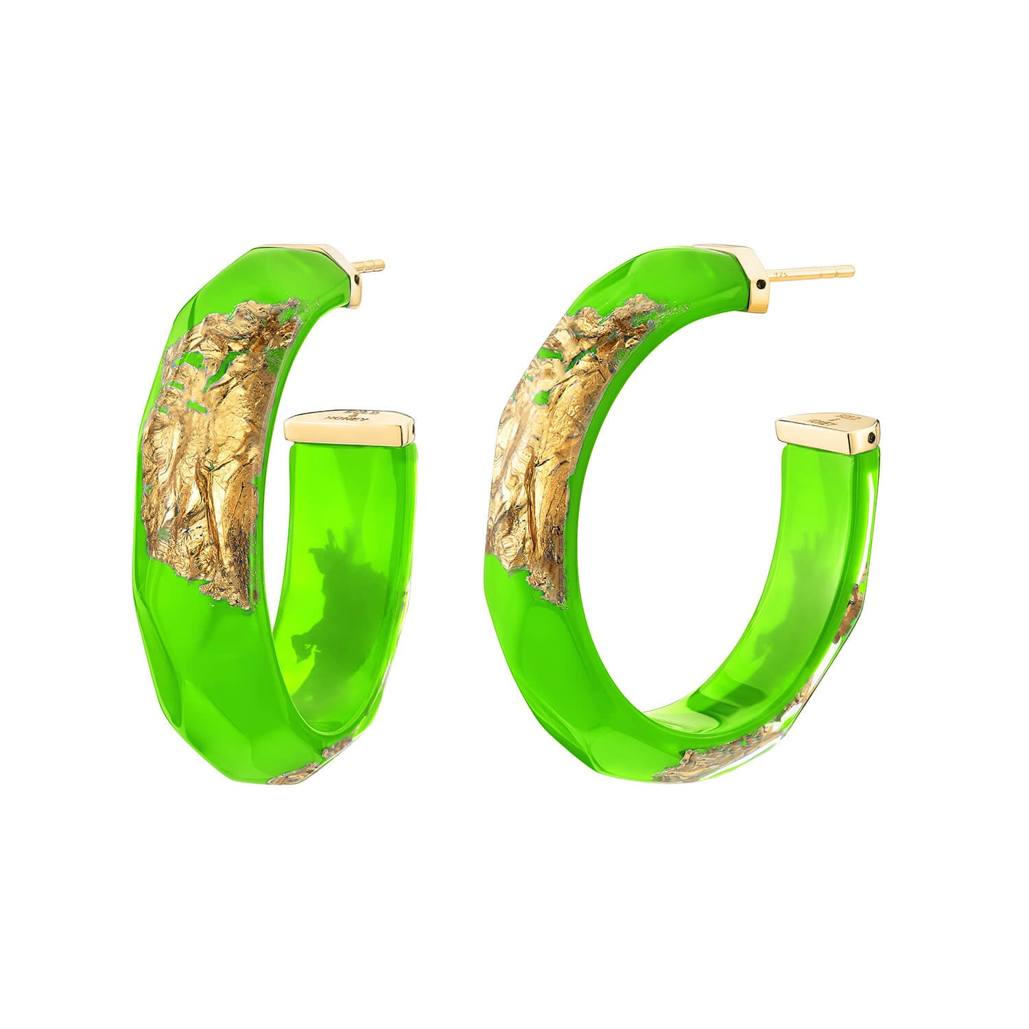 SAMPLE SALE - Medium Faceted Lucite Hoop Earrings