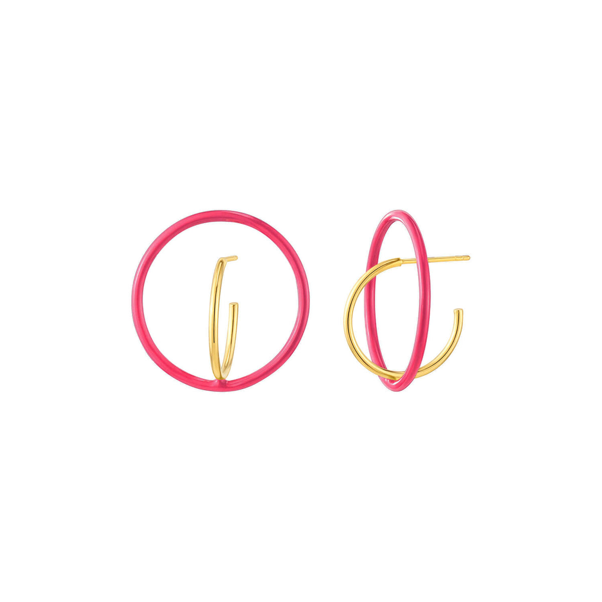 SAMPLE SALE - Floating Enamel Hoop Earrings