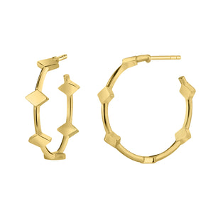 Diamond Station Hoop Earrings