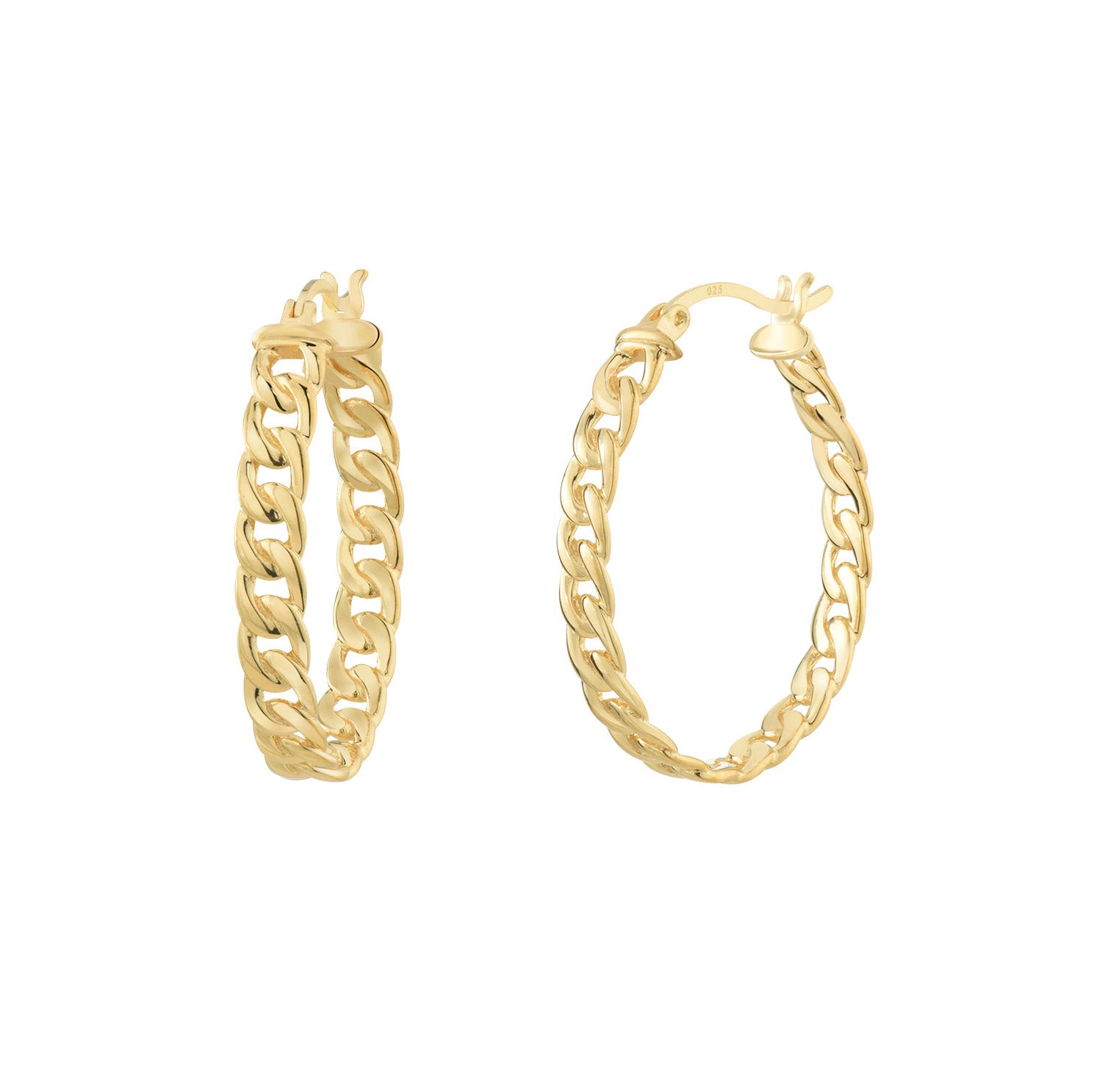 Curb Link Oval Hoops