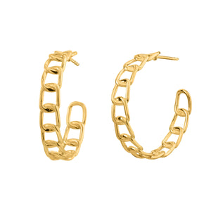 Golden Link Hoop Earrings