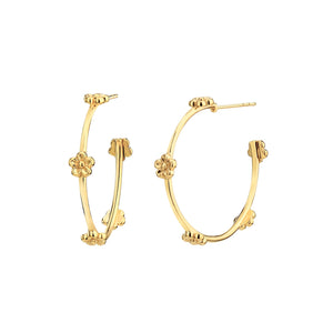 Flower Station Hoop Earrings