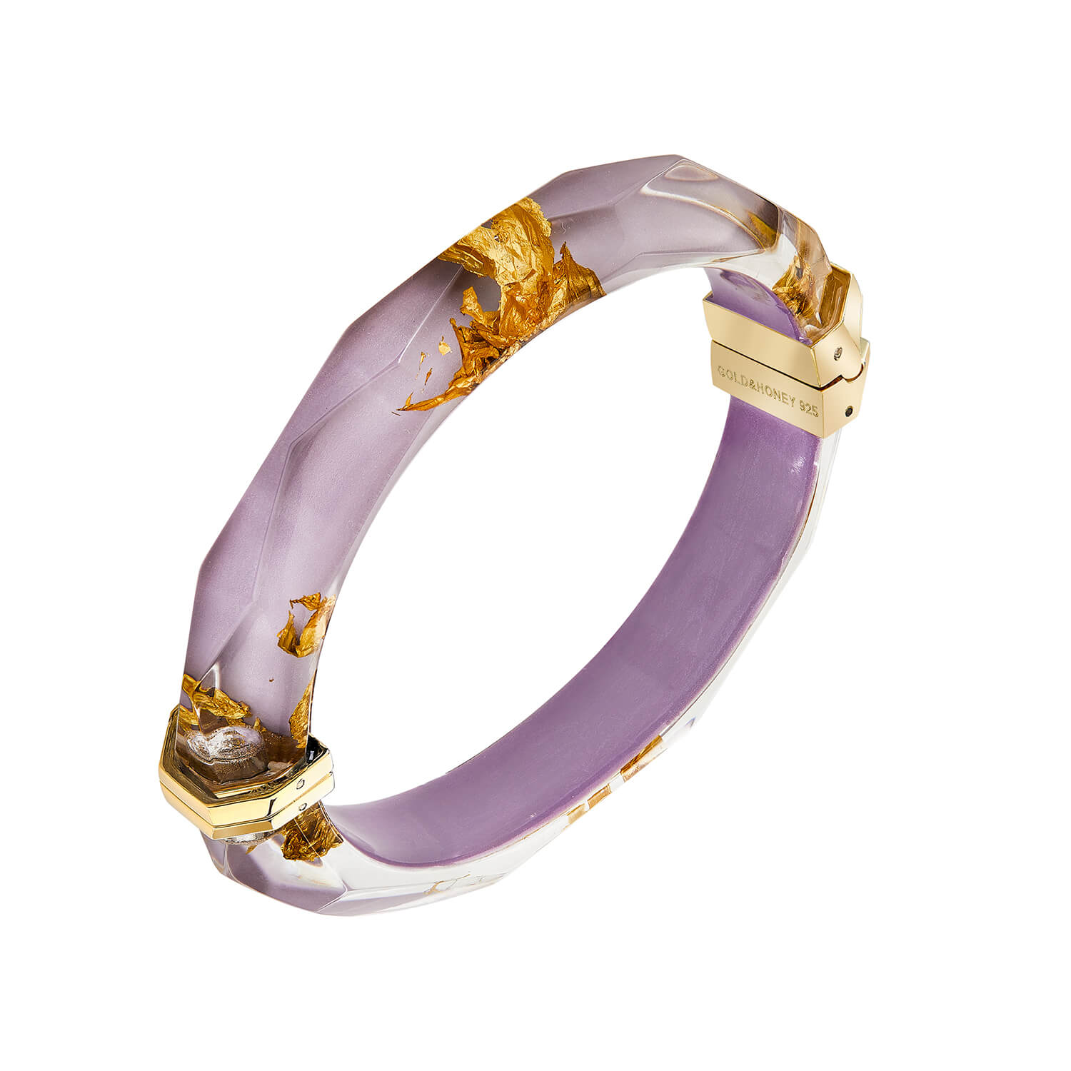 Lavender Purple Lucite Faceted Bangle