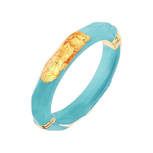 TEAL -GREEN FACTED HINGE BANGLE