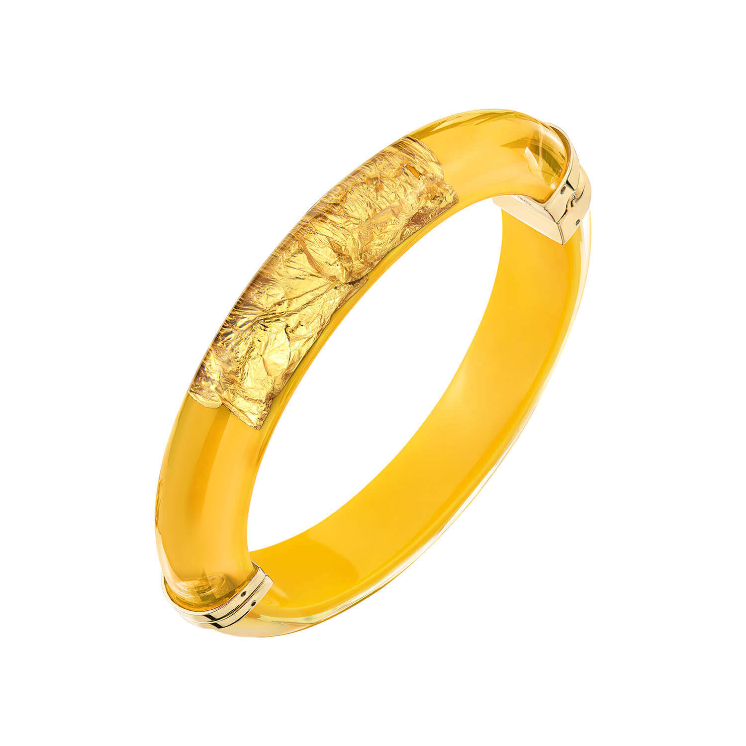 Additional view of Large Gold Leaf Thin Cabochon Lucite Bangles