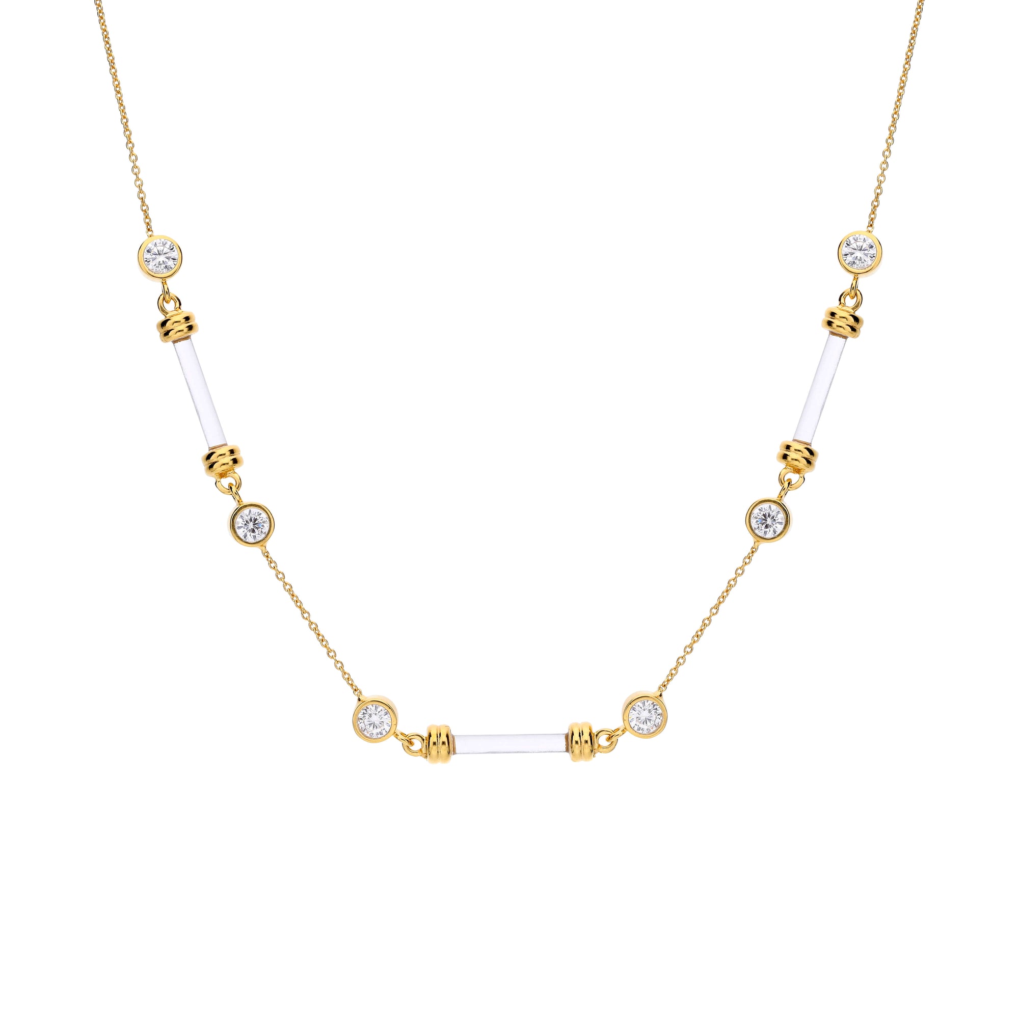 Clear and gold dainty necklace