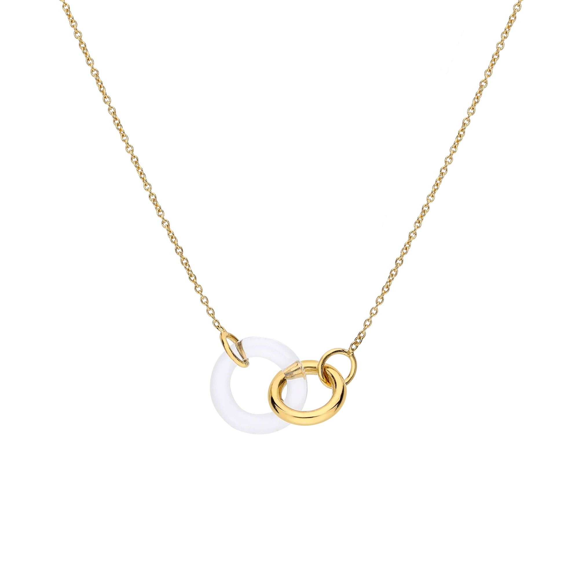 Gold and Clear Lucite Interlocked necklace