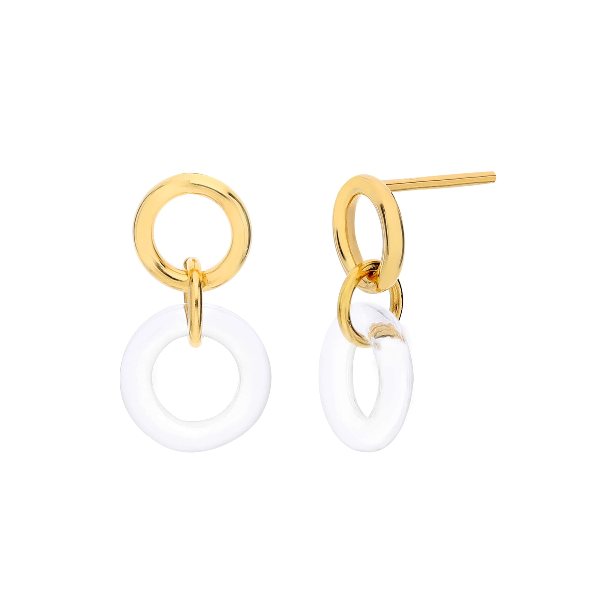 Gold and Clear Lucite Dainty Earrings