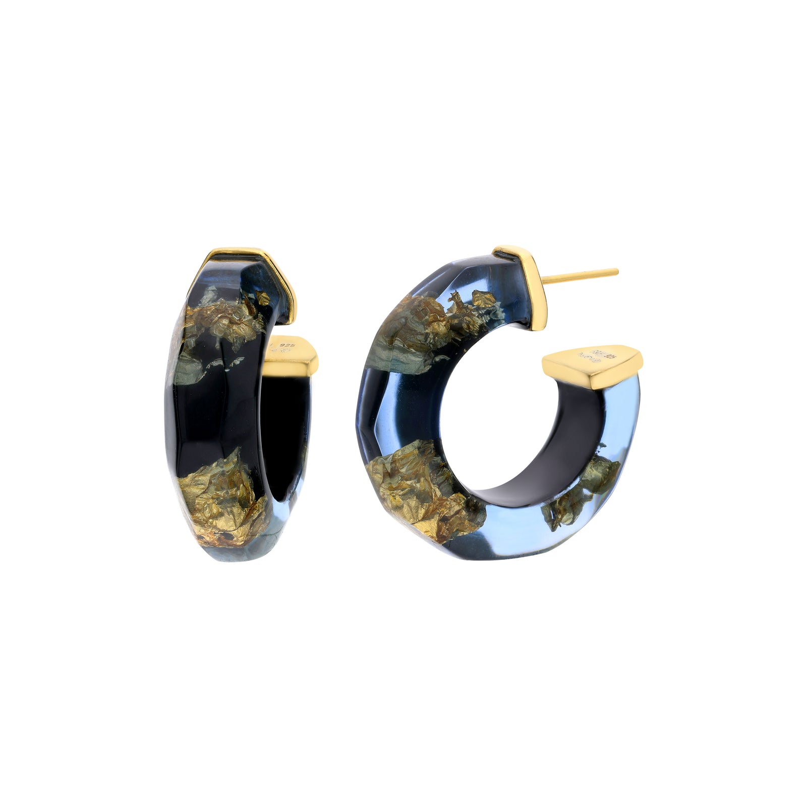 SAMPLE SALE - Faceted Lucite Huggie Hoop Earrings