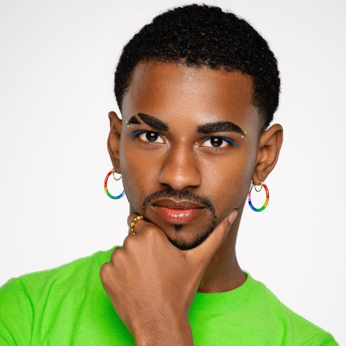 rainbow tie dye hoop earrings for pride