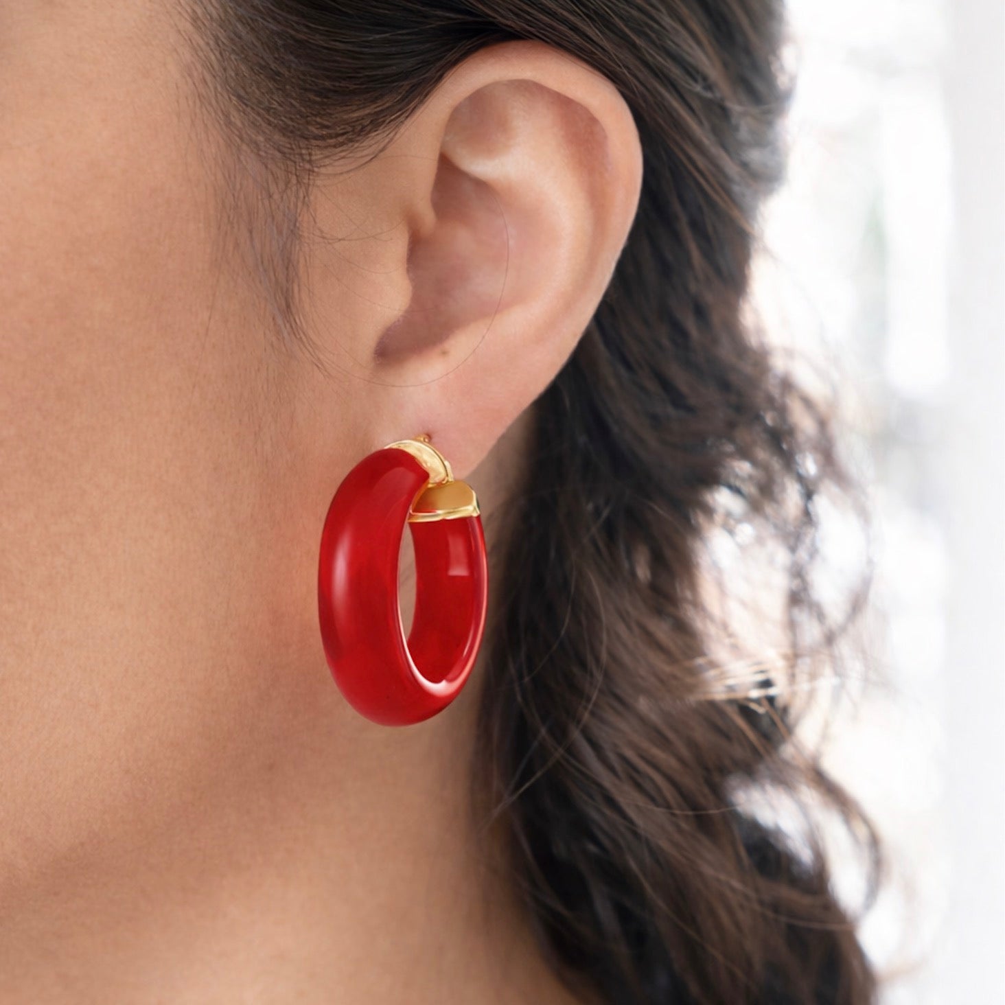 SAMPLE SALE - Small Click Top Hoop Earrings