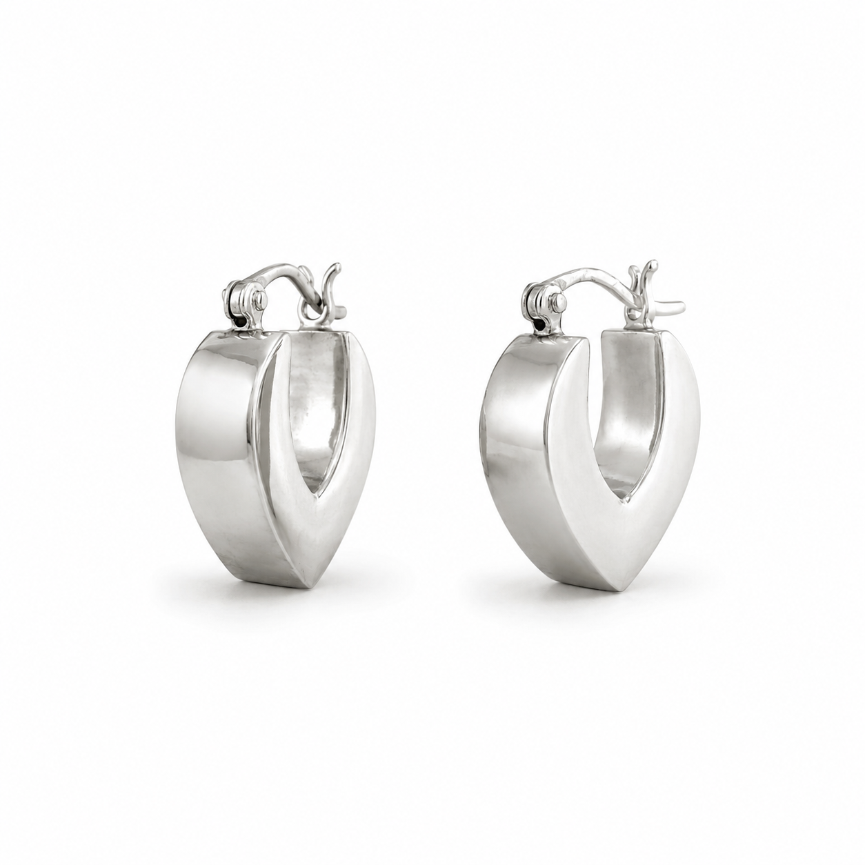 Small Marquise Hoop Earrings on a white background