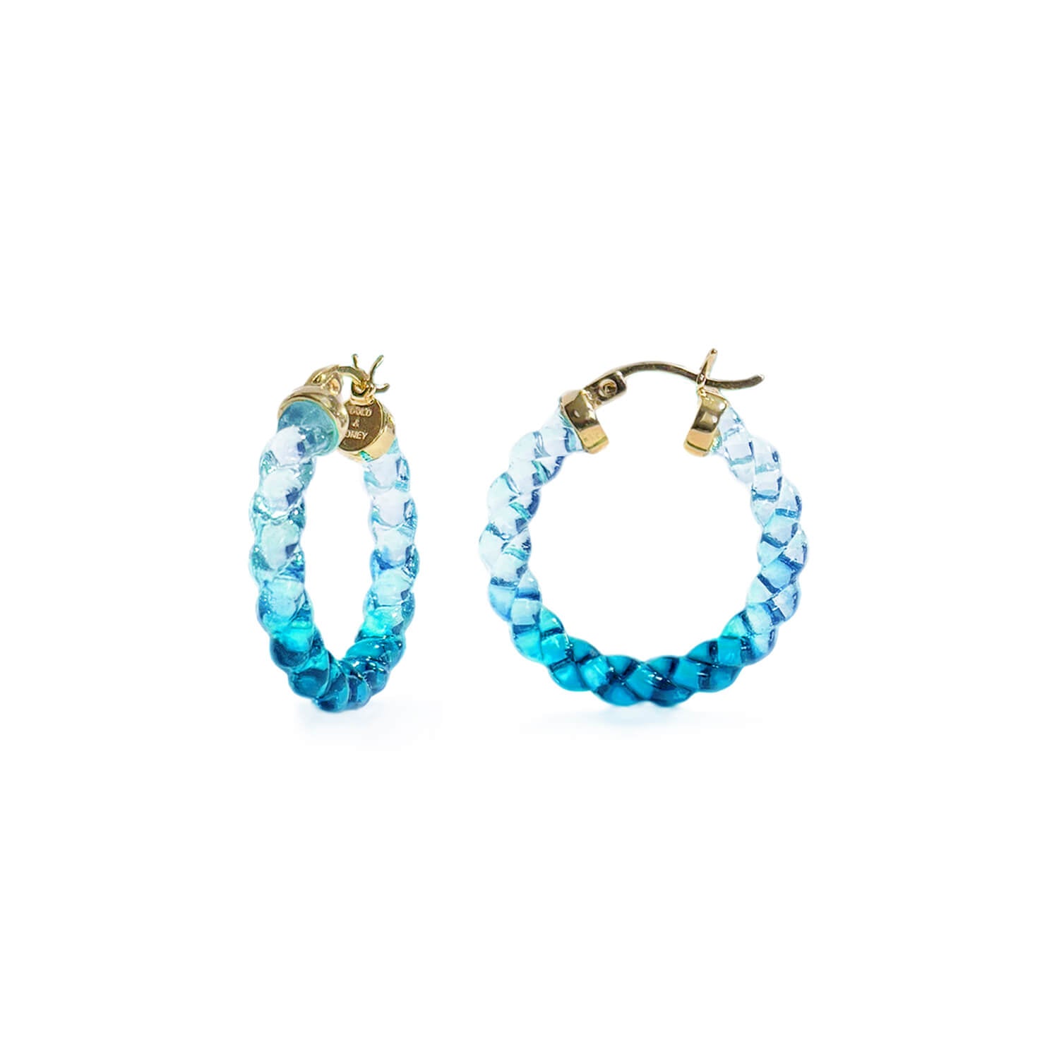 Painted Mini Rope Lucite Hoop Earrings