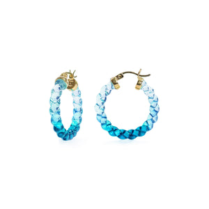 Painted Mini Rope Lucite Hoop Earrings