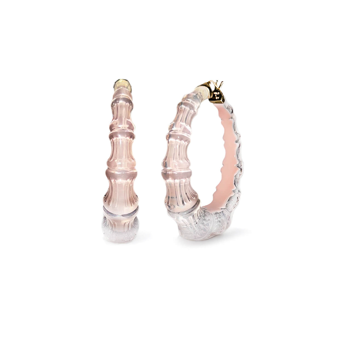 Bamboo Illusion Lucite Hoop Earrings