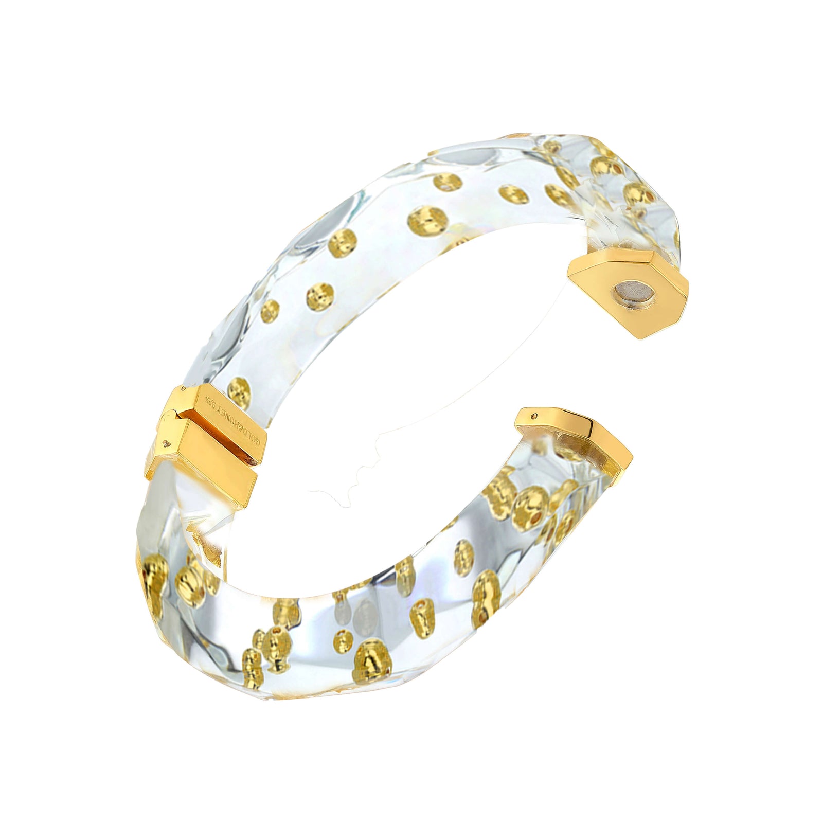 Bracelet with gold accents on a white background