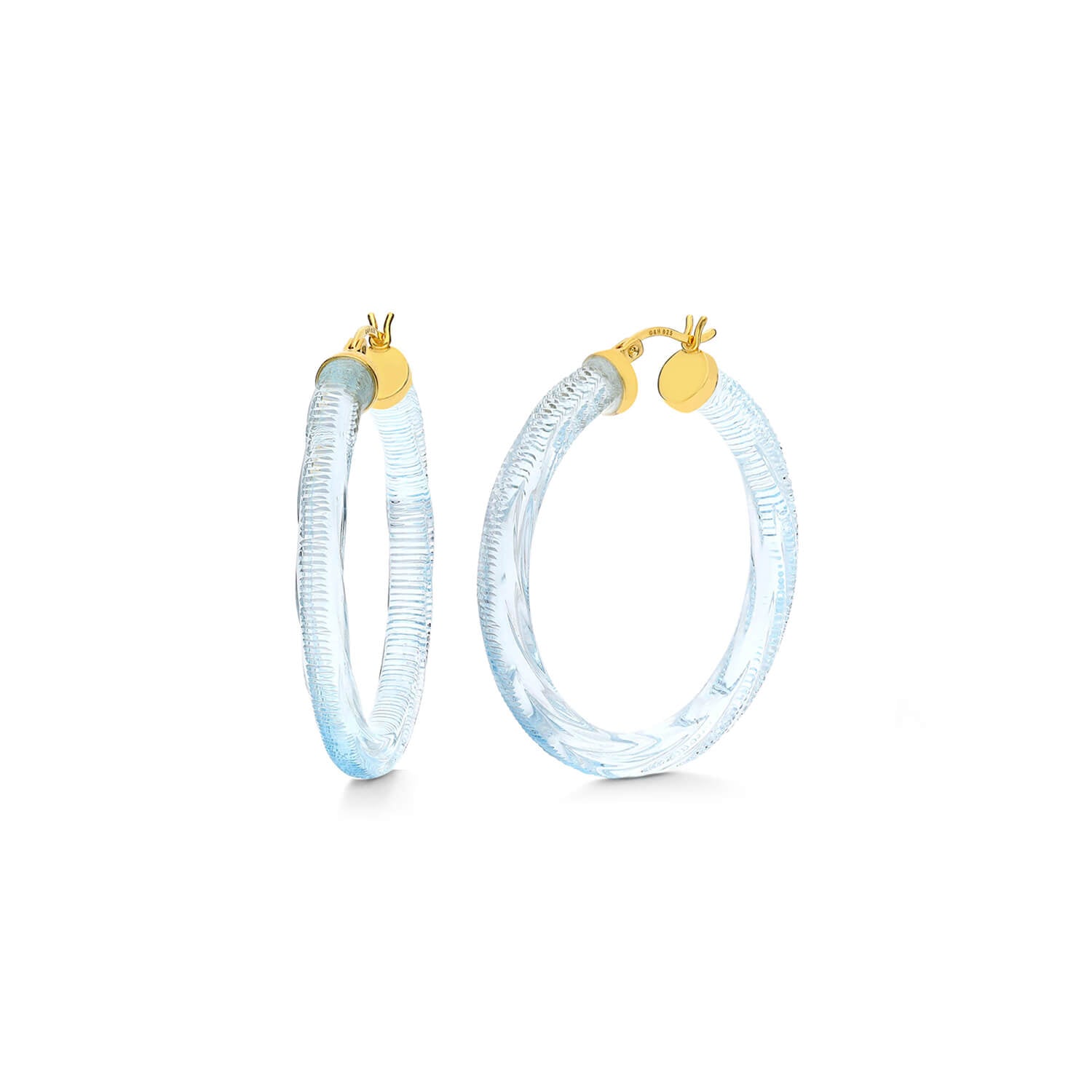 pastel blue instyle magazine diamond cut hoops