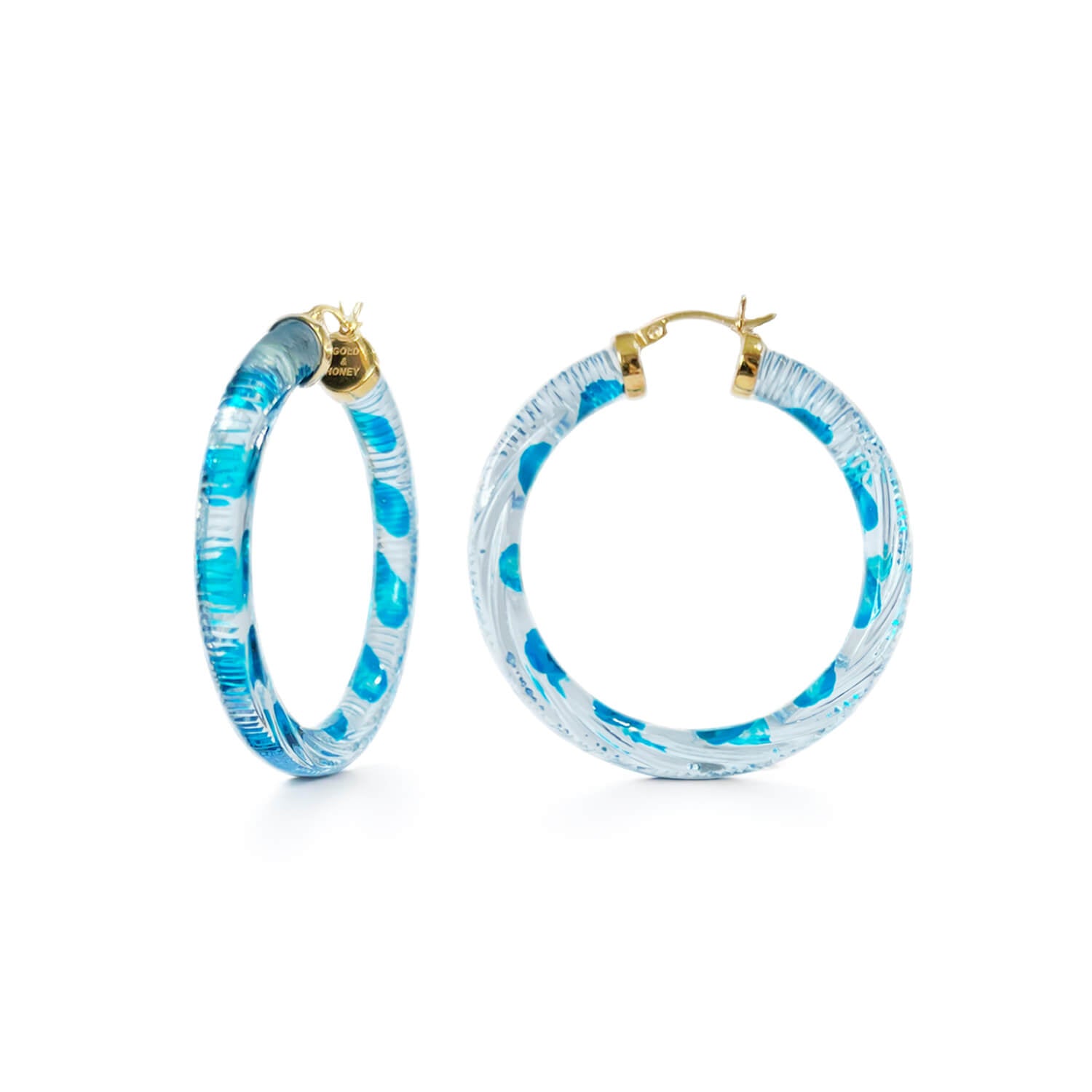 Stripe Painted INSTYLE Lucite Hoop Earrings