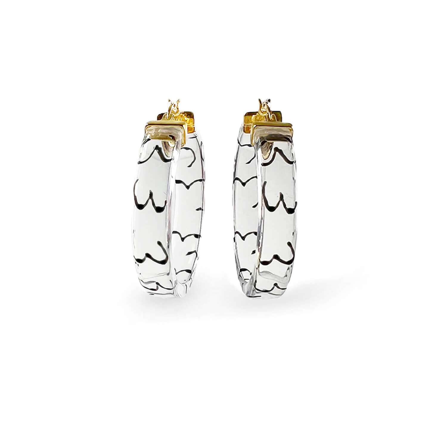 breast cancer awareness hoop earrings