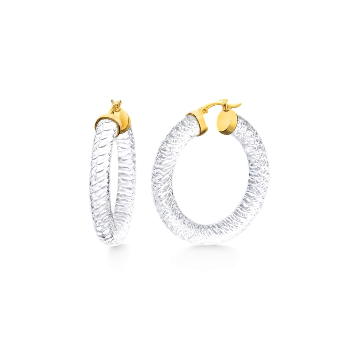 clear cable hoop earrings