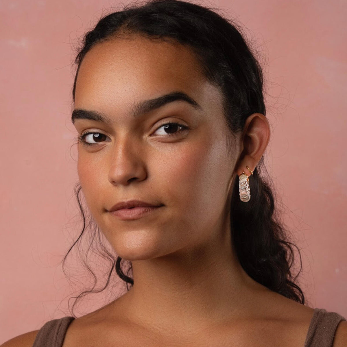 Clear Chunky Rope Hoop Earrings