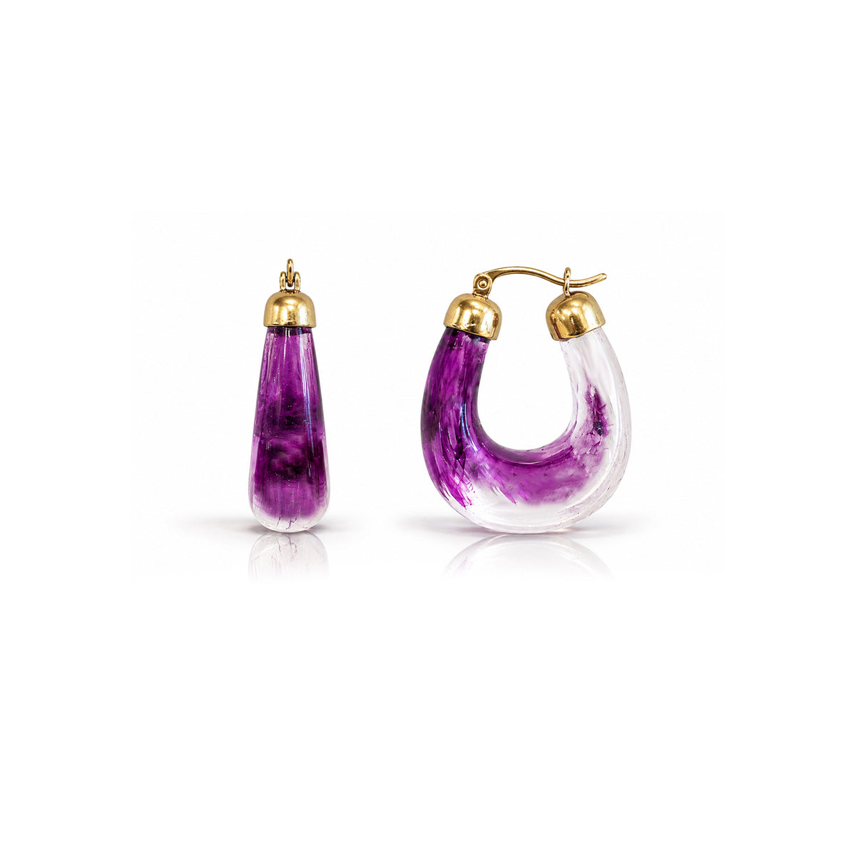 Clear Chunky Bucket Hoop Earrings