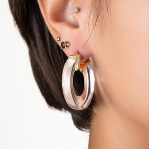 Clear Chunky Lucite Hoop Earring