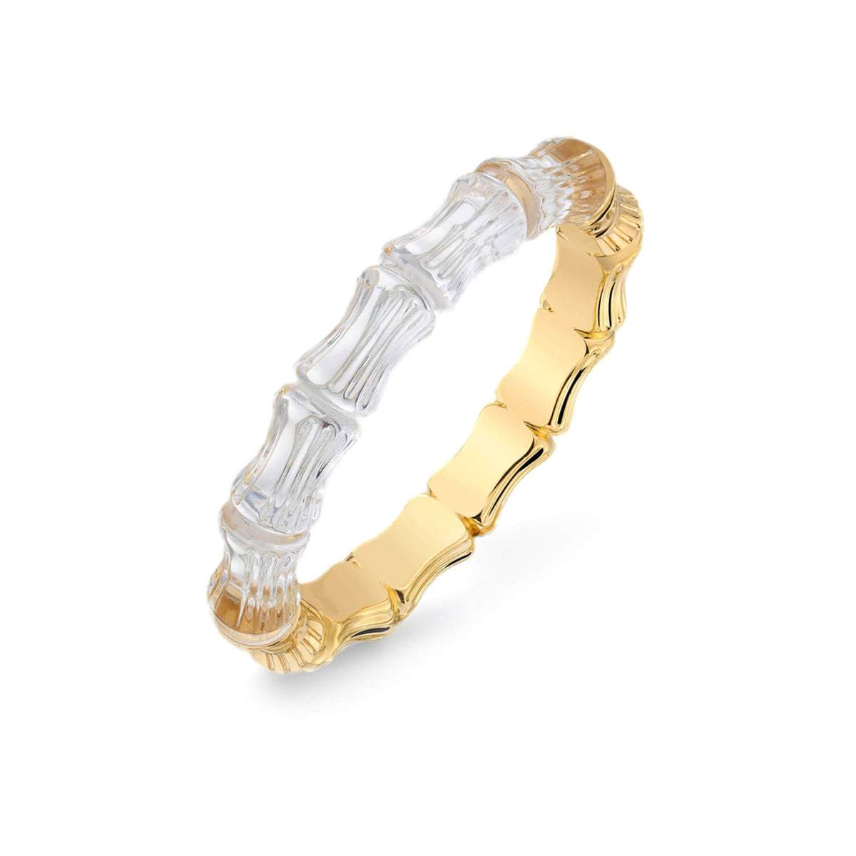 clear and gold bamboo bangle