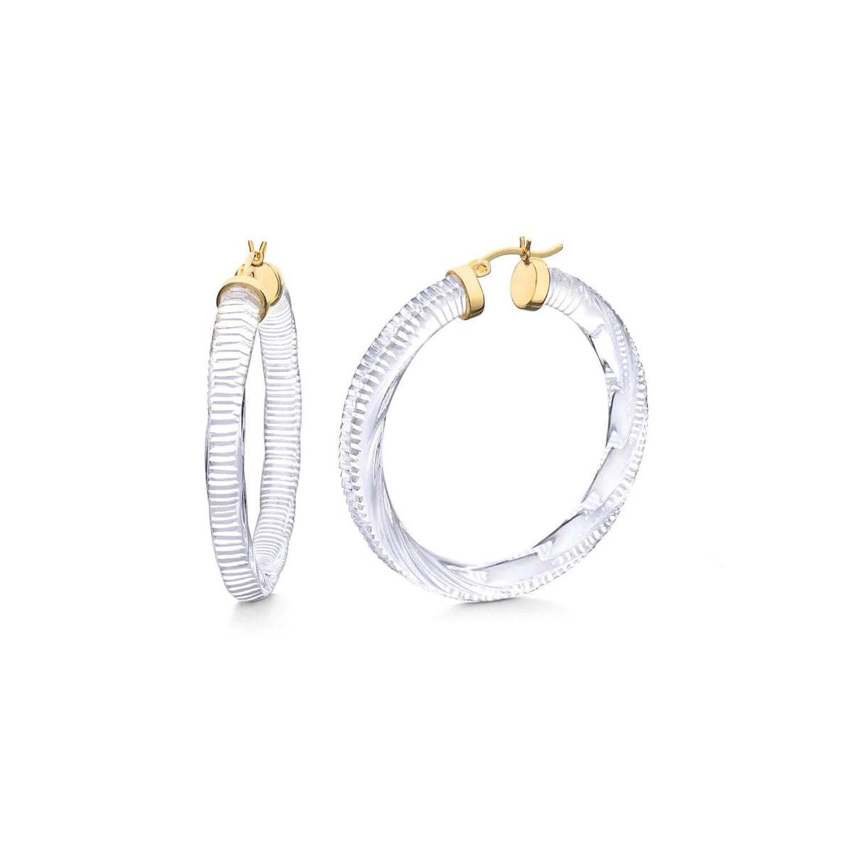 clear instyle magazine diamond cut hoops