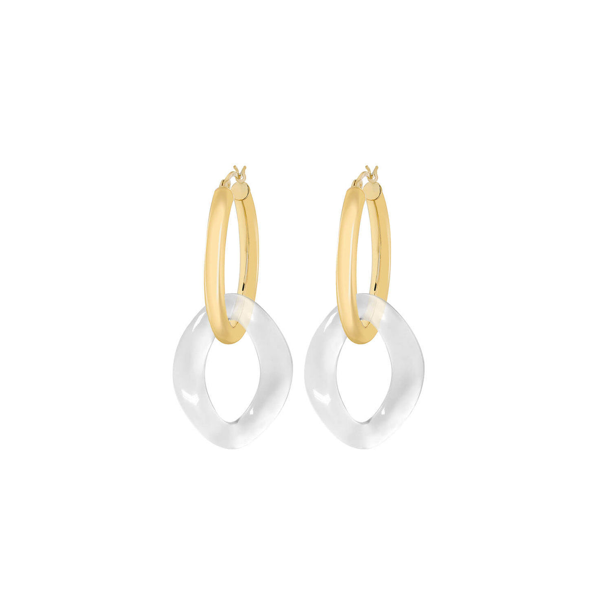 clear lucite curb link earrings