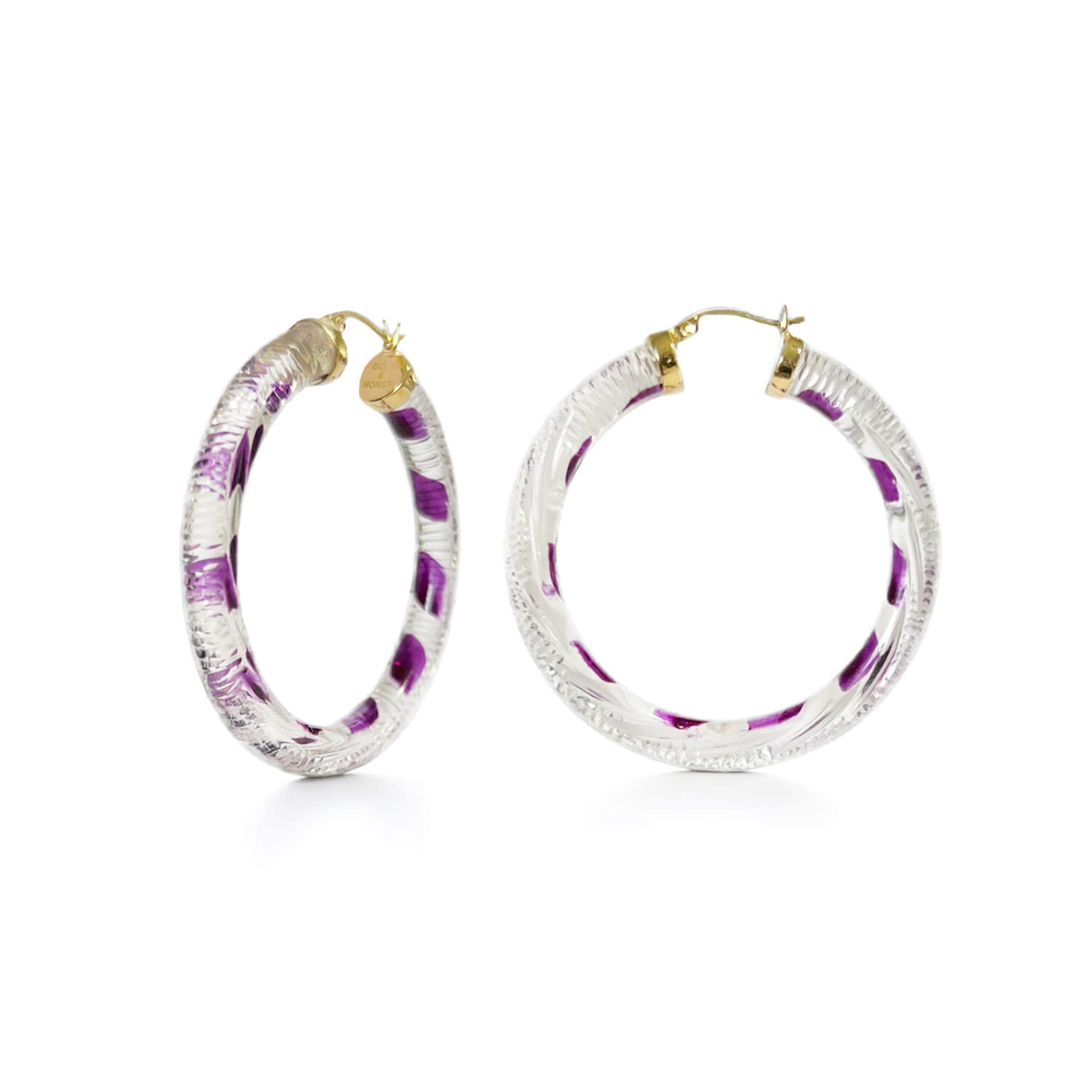 Stripe Painted INSTYLE Lucite Hoop Earrings