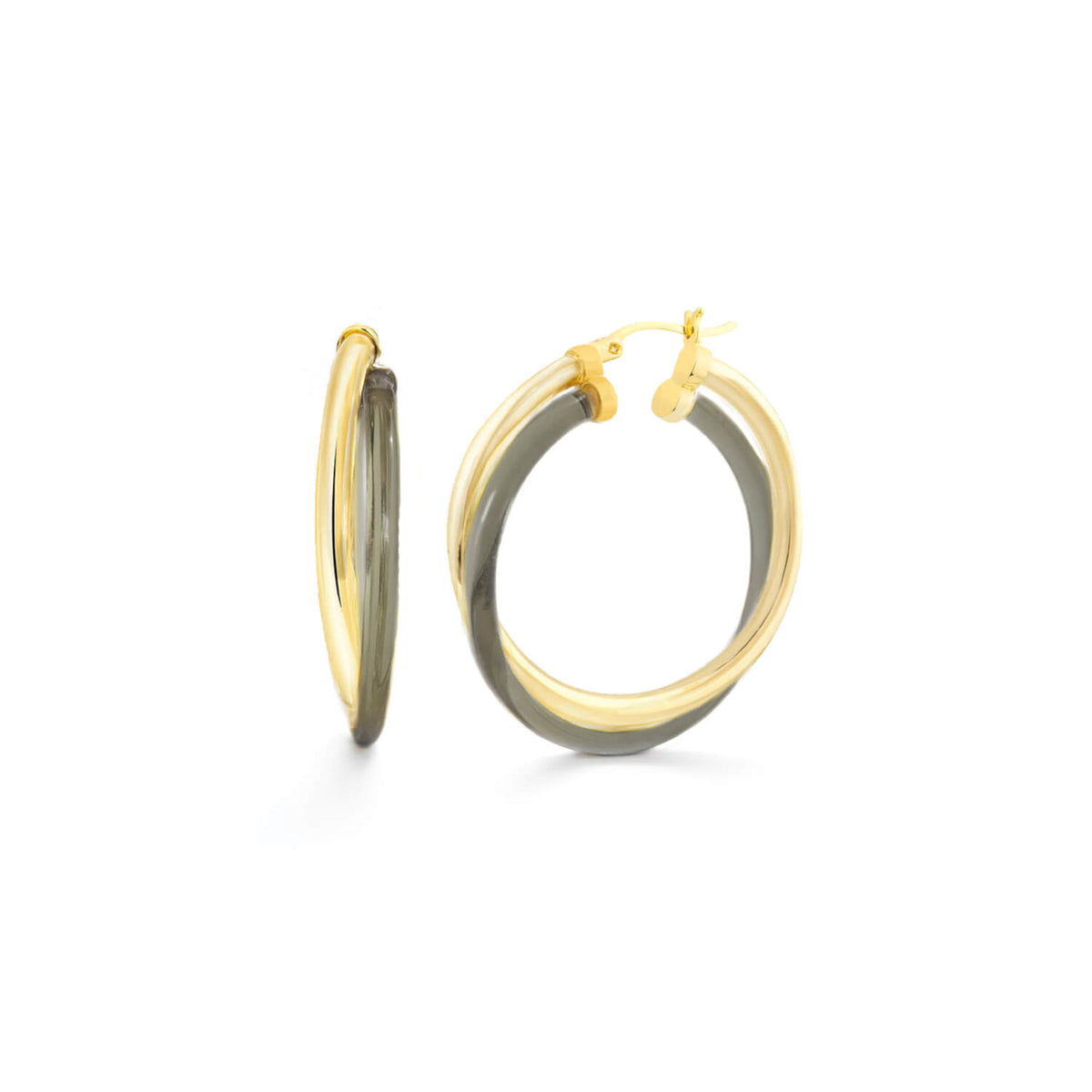 Crossover Lucite Hoop Earrings
