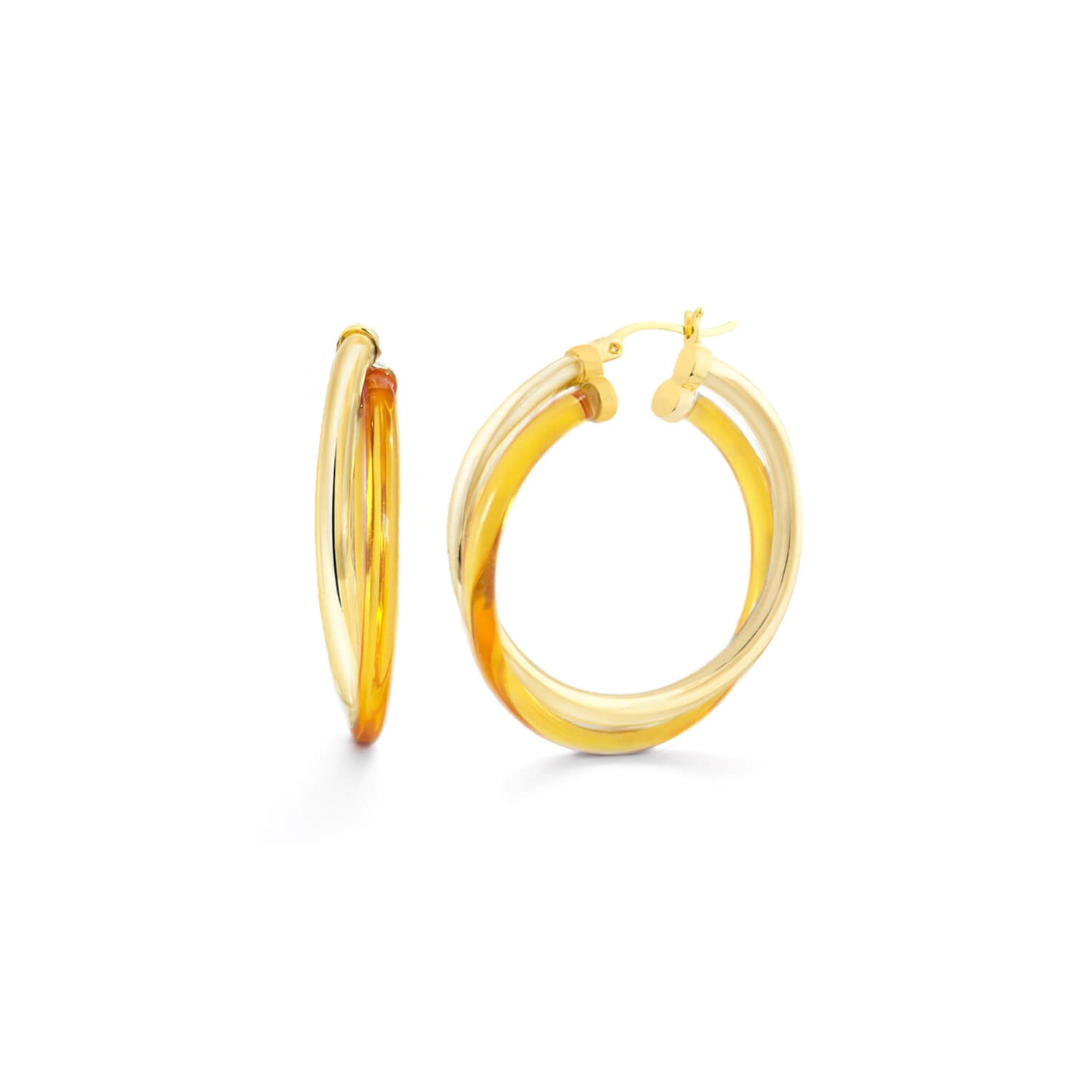 Crossover Lucite Hoop Earrings