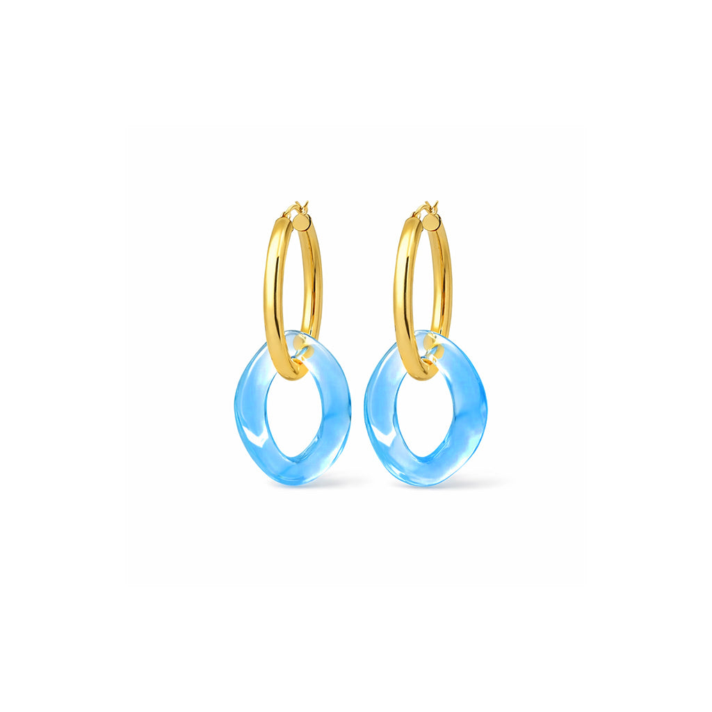 Lucite Curb Link Hoop Earrings