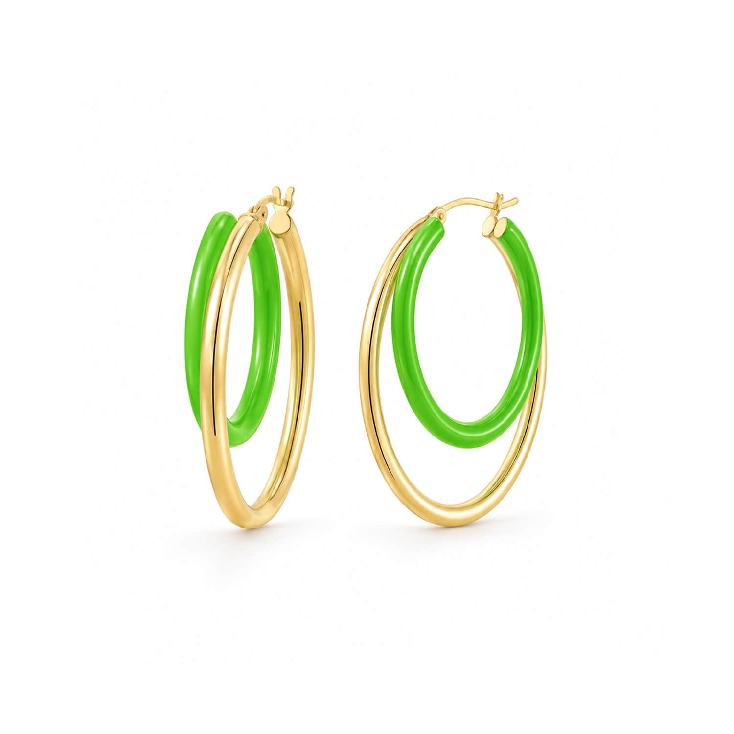 Additional view of Enamel Double Oval Hoop Earrings