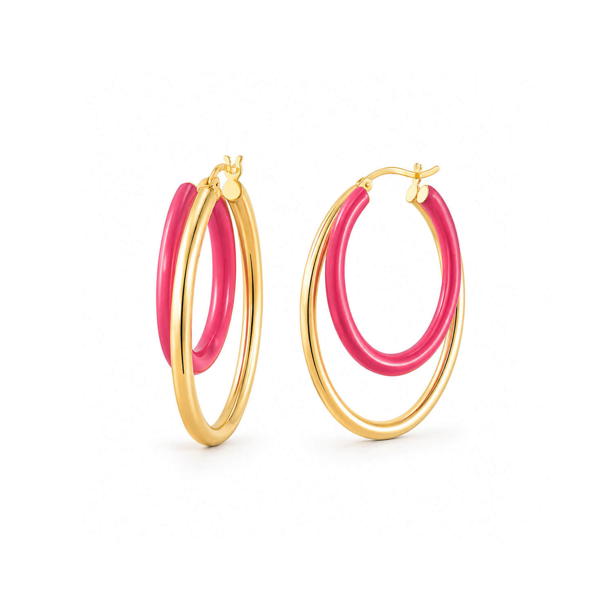 Additional view of Enamel Double Oval Hoop Earrings