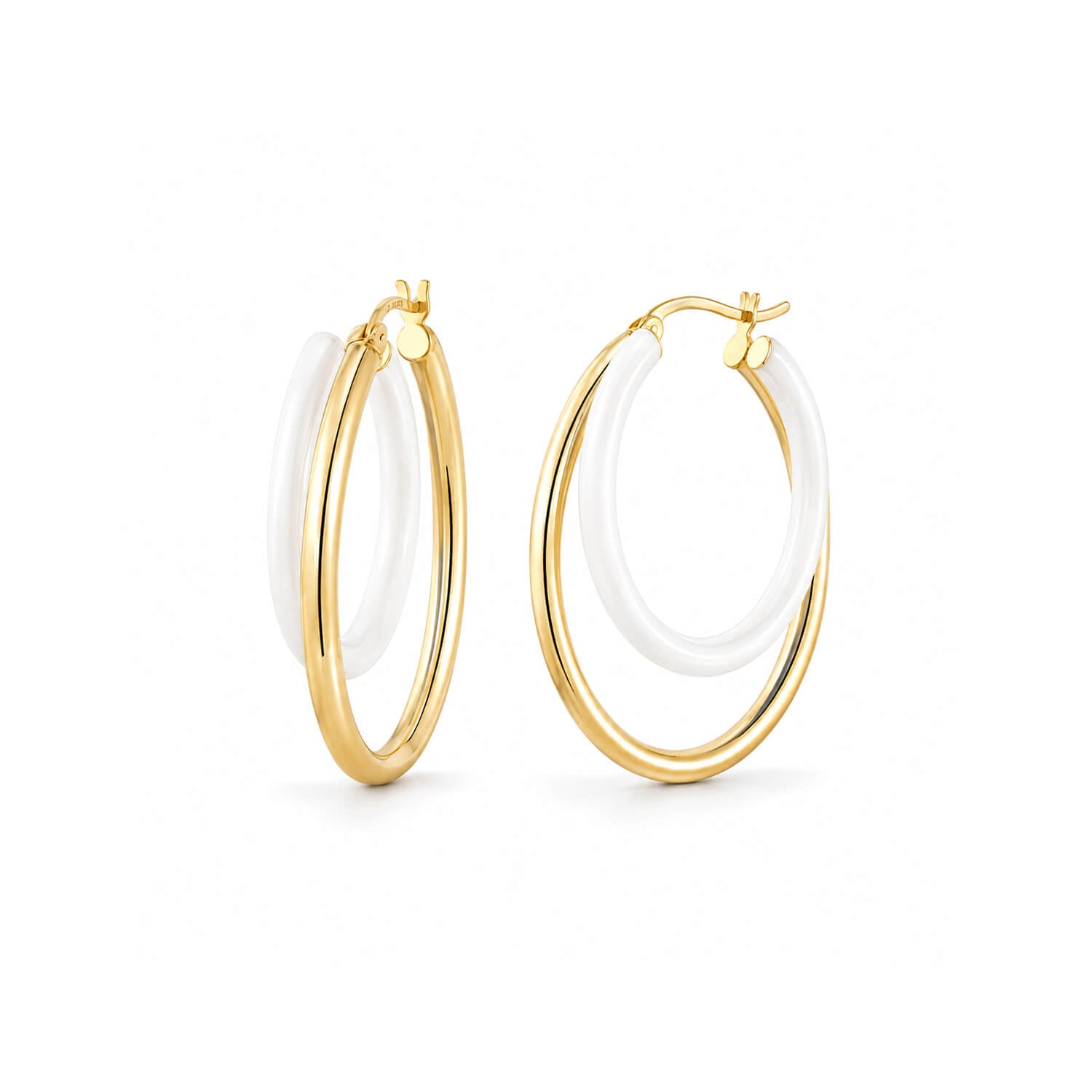 Additional view of Enamel Double Oval Hoop Earrings