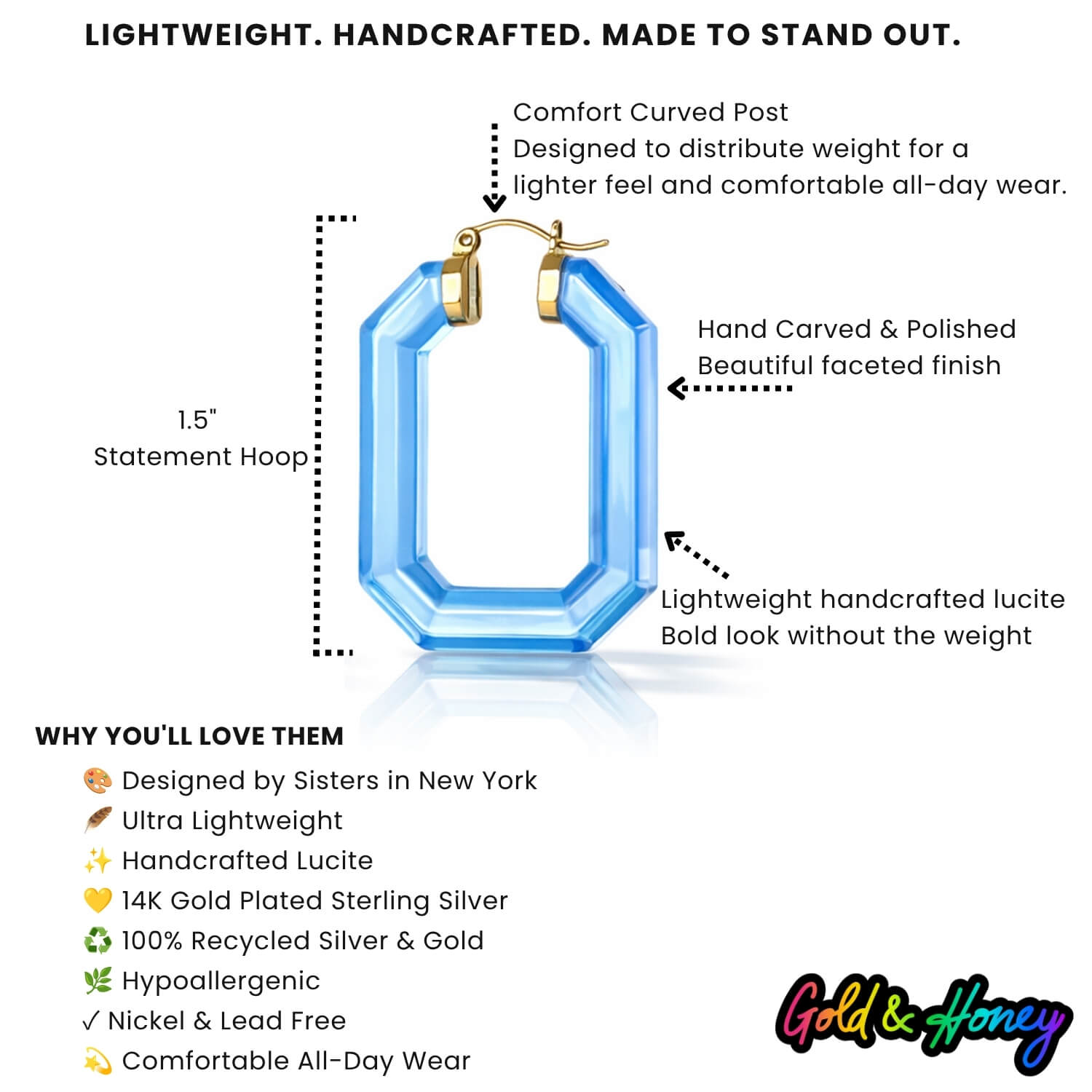 Key features of the Emerald Gem Cut Hoop