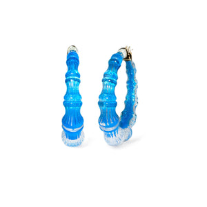Bamboo Illusion Lucite Hoop Earrings