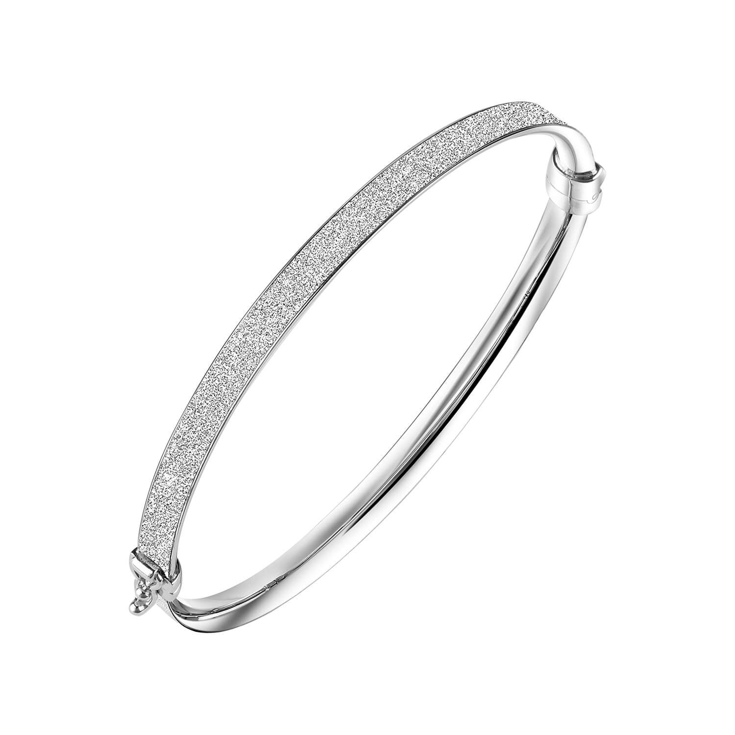 silver glitter hinge bangle