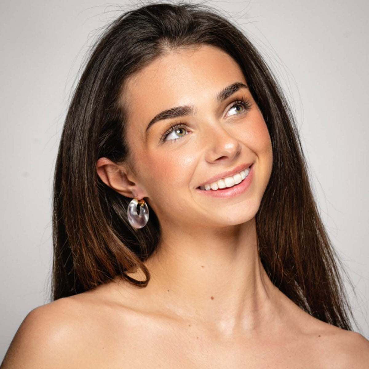 chunky clear lucite hoop earrings