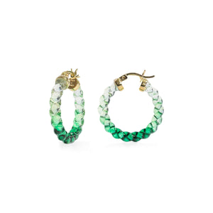 Painted Mini Rope Lucite Hoop Earrings